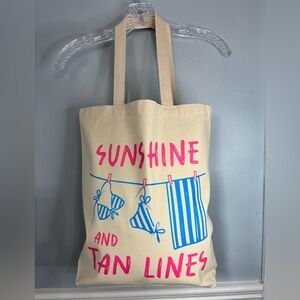 Canvas Tote Bag in Natural Cream Beach Swimsuits Beach Towels Sunshine Tan Lines
